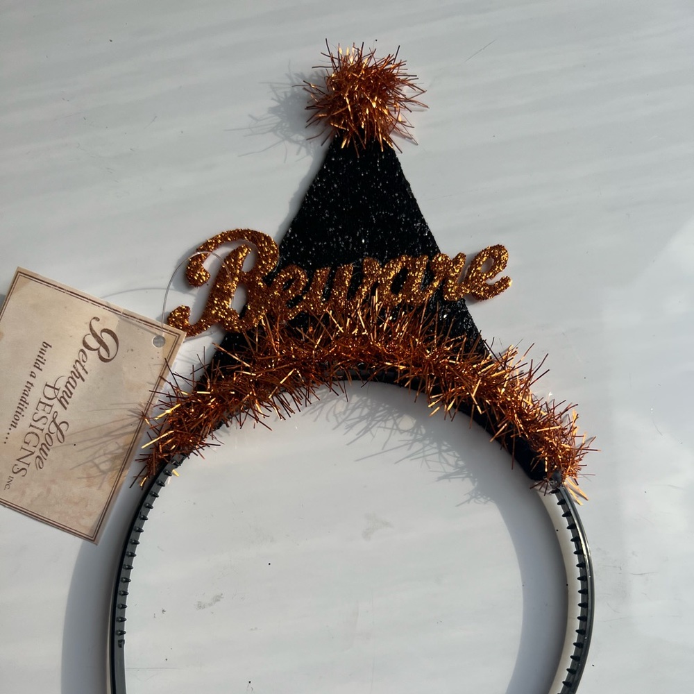 Brands new BEWARE headband from Bethany Lowe